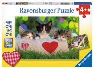 Ravensburger Verschlafene Kätzchen     2x24p 07801, 2 X 24 Teile 