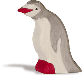 Kopf nach vorn Holzfigur bemalt Holztiger 80213 Pinguin klein 